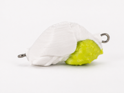 SandSpawn High Tide white and chartreuse artificial sand flea lure for DIY rigging